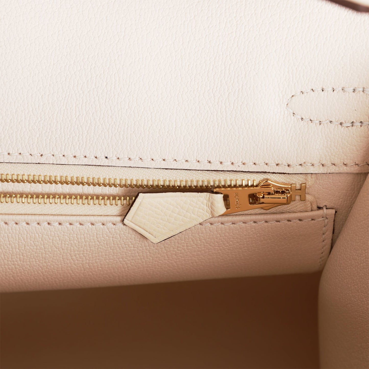Hermes Birkin 25 Sellier Nata Epsom Gold Hardware