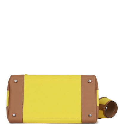 Hermes Birkin 35 Cargo Jaune Citron Toile and Chai Swift Palladium Hardware