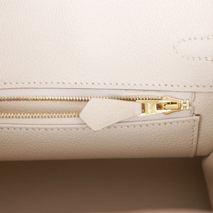 Hermes Birkin 25 Craie Togo Rose Gold Hardware