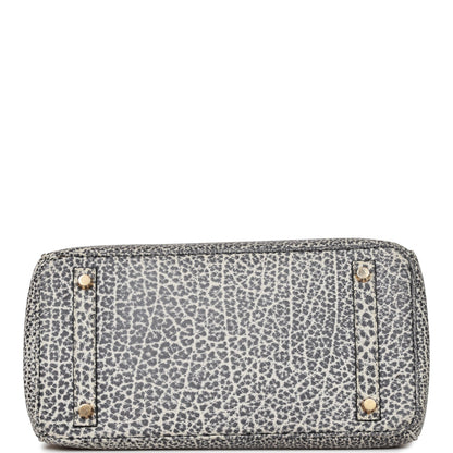 Hermes Vintage Birkin 30 White Dalmatian Buffalo Gold Hardware