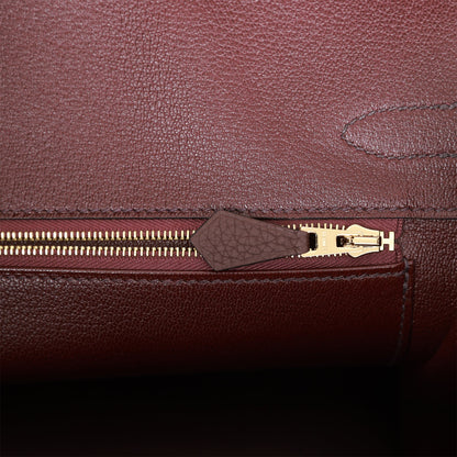 Hermes Birkin 30 Rouge Sellier Matte Alligator and Togo Touch Gold Hardware