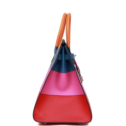 Hermes Birkin 35 Sellier Rainbow Epsom Palladium Hardware