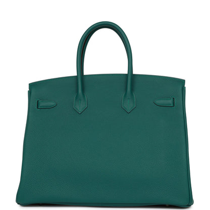 Hermes Birkin 35 Malachite Togo Palladium Hardware