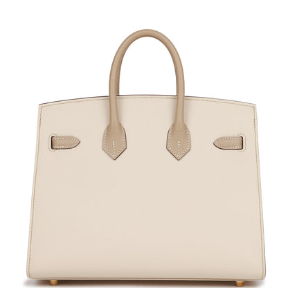 Hermes Birkin 25 Sellier Craie and Trench Epsom Permabrass Hardware