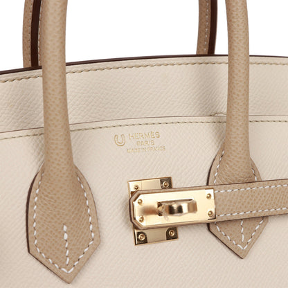 Hermes Birkin 25 Sellier Craie and Trench Epsom Permabrass Hardware