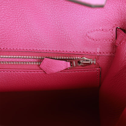 Hermes Birkin 25 Sellier Rose Pourpre Ostrich Palladium Hardware