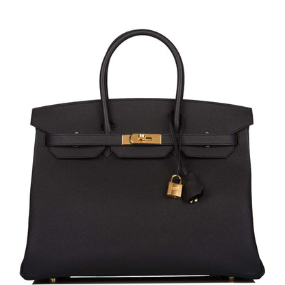 Hermes Birkin 35 Black Epsom Gold Hardware