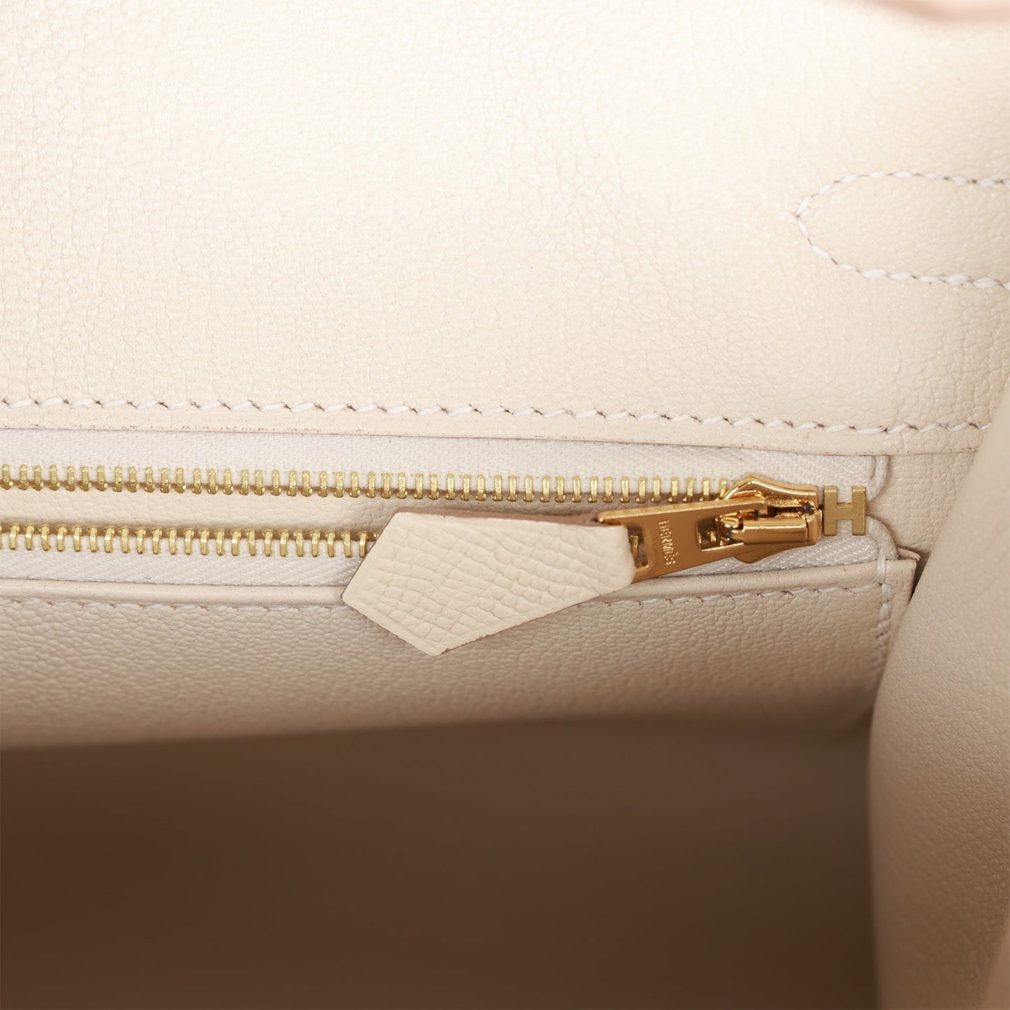 Hermes Birkin 25 Sellier Craie Epsom Gold Hardware