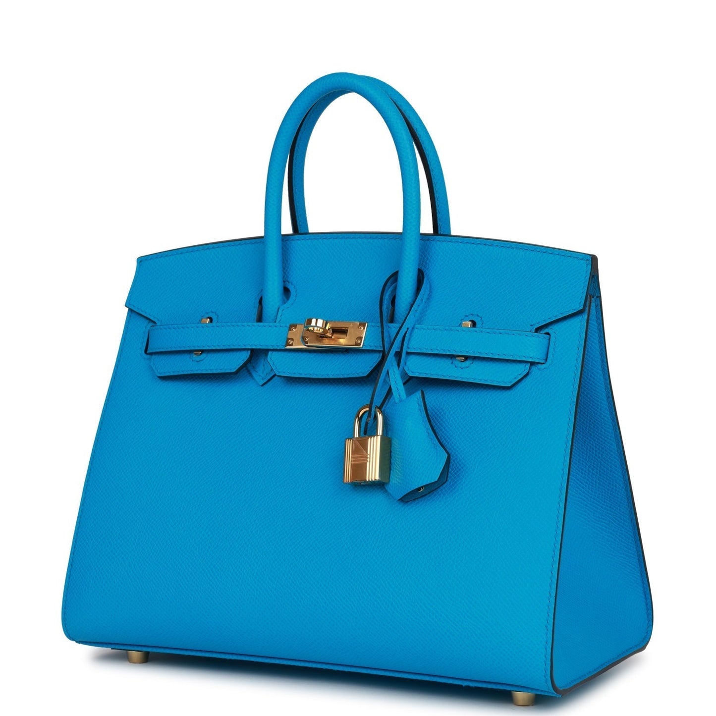 Hermes Birkin 25 Sellier Bleu Frida Epsom Gold Hardware