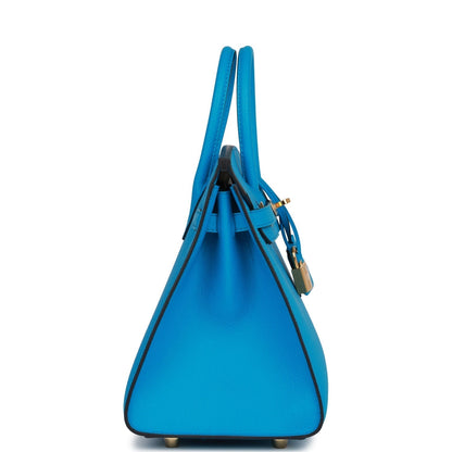 Hermes Birkin 25 Sellier Bleu Frida Epsom Gold Hardware