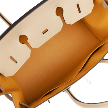 Hermes Birkin 35 Sellier Trench and Jaune Ambre Verso Epsom Permabrass Hardware