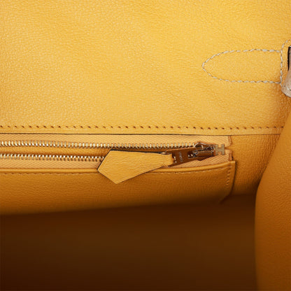 Hermes Birkin 35 Sellier Trench and Jaune Ambre Verso Epsom Permabrass Hardware