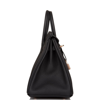 Hermes Birkin 25 Black Togo Rose Gold Hardware