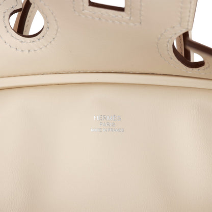 Hermes Birkin 25  Cargo Nata Swift and Toile Canvas Palladium Hardware
