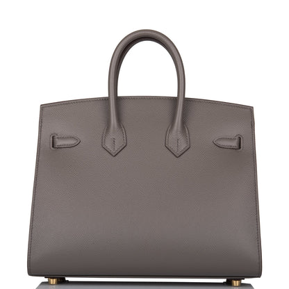 Hermes Birkin 25 Sellier Etain Epsom Gold Hardware
