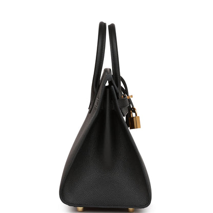 Hermes Birkin 25 Sellier Black Epsom Gold Hardware