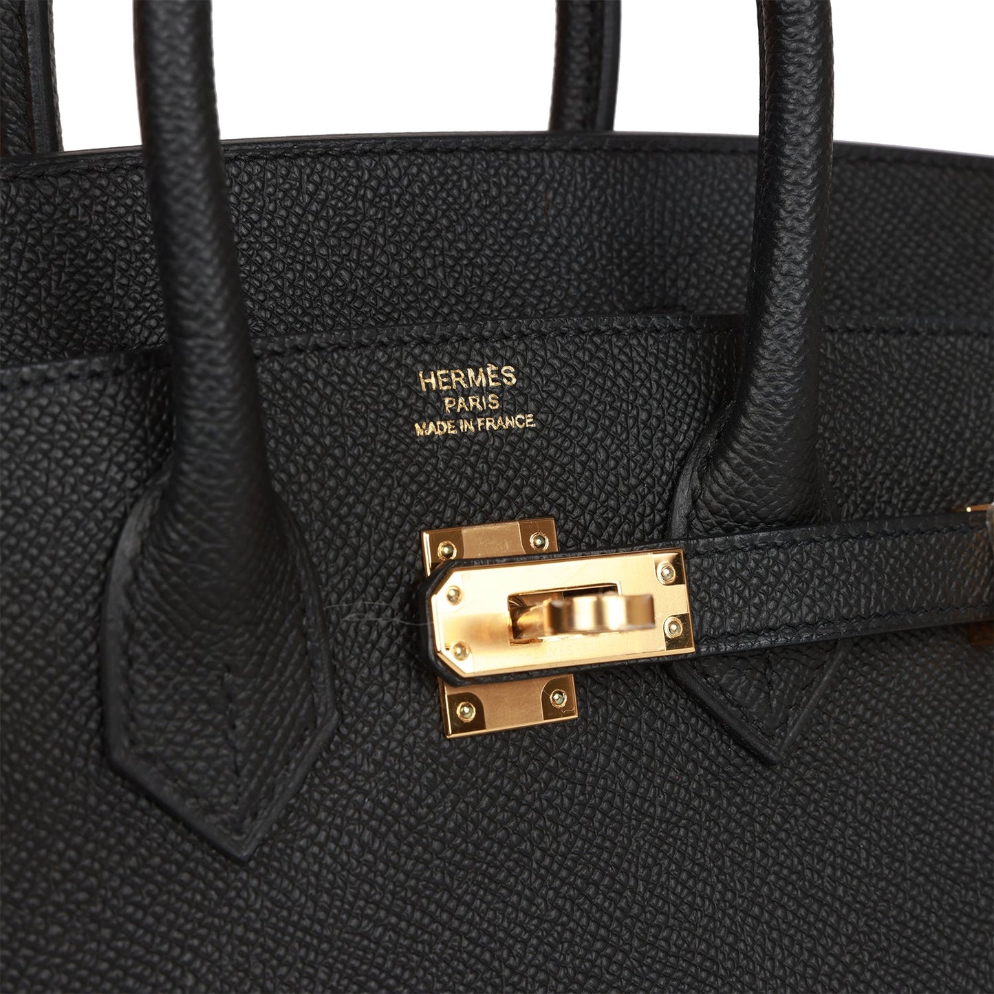 Hermes Birkin 25 Sellier Black Epsom Gold Hardware
