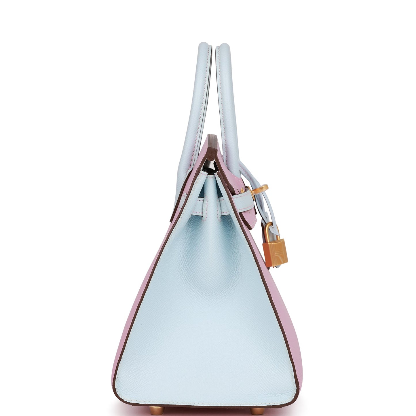 Hermes Birkin 25 Sellier Mauve Sylvestre and Bleu Brume Epsom Brushed Gold Hardware