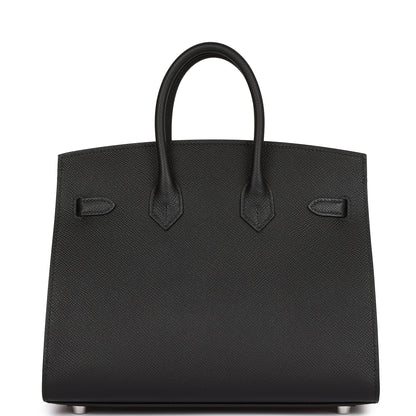 Hermes Birkin 25 Sellier Black Epsom Palladium Hardware