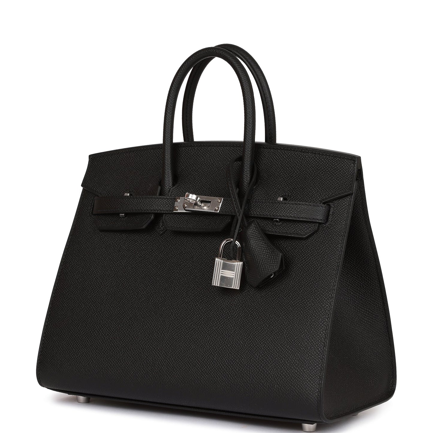 Hermes Birkin 25 Sellier Black Epsom Palladium Hardware