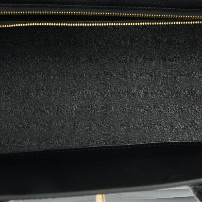 Hermes Birkin 35 Black Shiny Porosus Crocodile Gold Hardware