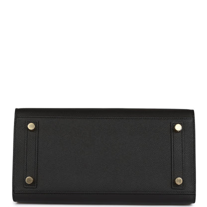 Hermes Birkin 25 Sellier Black Epsom Gold Hardware