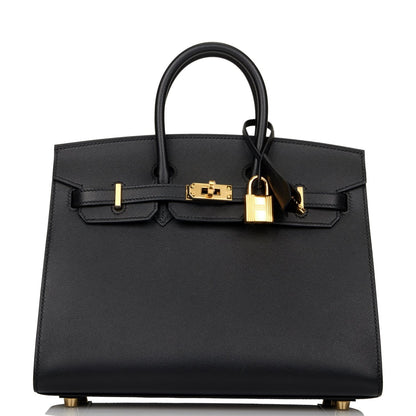 Hermes Birkin 25 Sellier Black Madame Gold Hardware