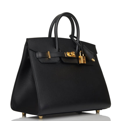 Hermes Birkin 25 Sellier Black Madame Gold Hardware
