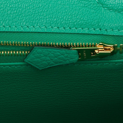Hermes Birkin 30 Menthe Clemence Gold Hardware