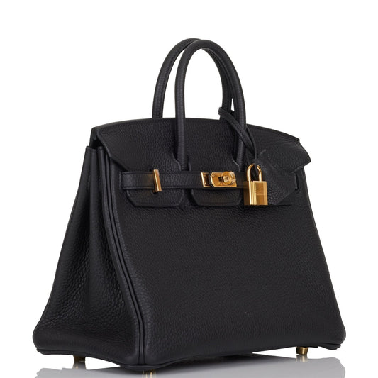 Hermes Birkin 25 Black Togo Gold Hardware