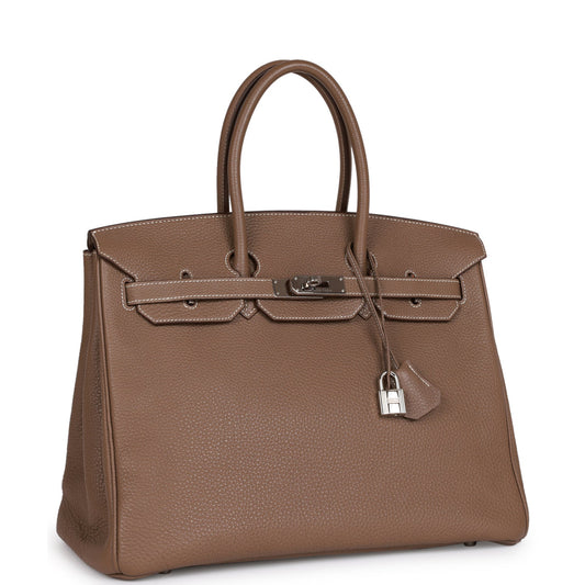 Hermes Birkin 35 Etoupe Togo Palladium Hardware