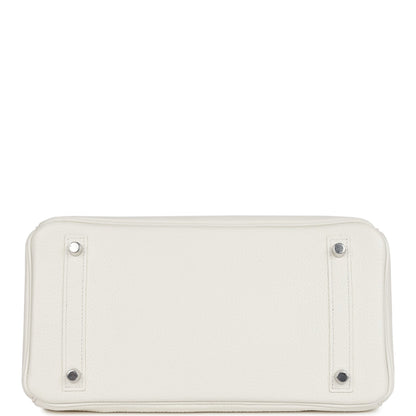 Hermes Birkin 30 White Clemence Palladium Hardware