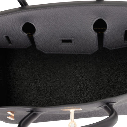 Hermes Birkin 30 Black Togo Rose Gold Hardware