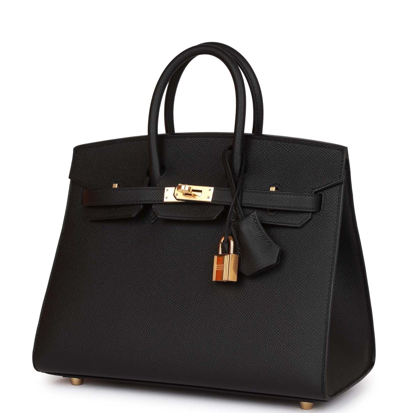 Hermes Birkin 25 Sellier Black Epsom Gold Hardware