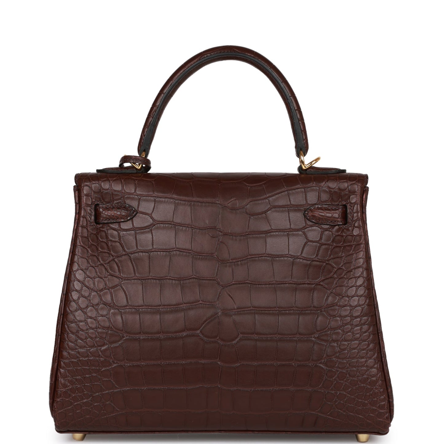Hermes Kelly 25 Retourne Rouge Sellier Matte Alligator Gold Hardware