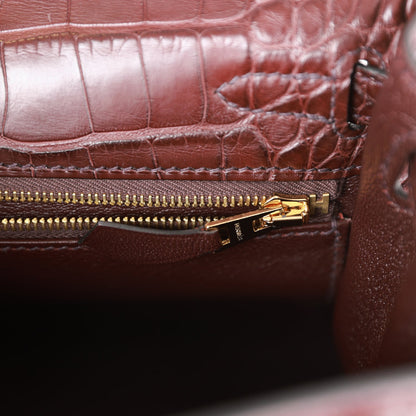 Hermes Kelly 25 Retourne Rouge Sellier Matte Alligator Gold Hardware