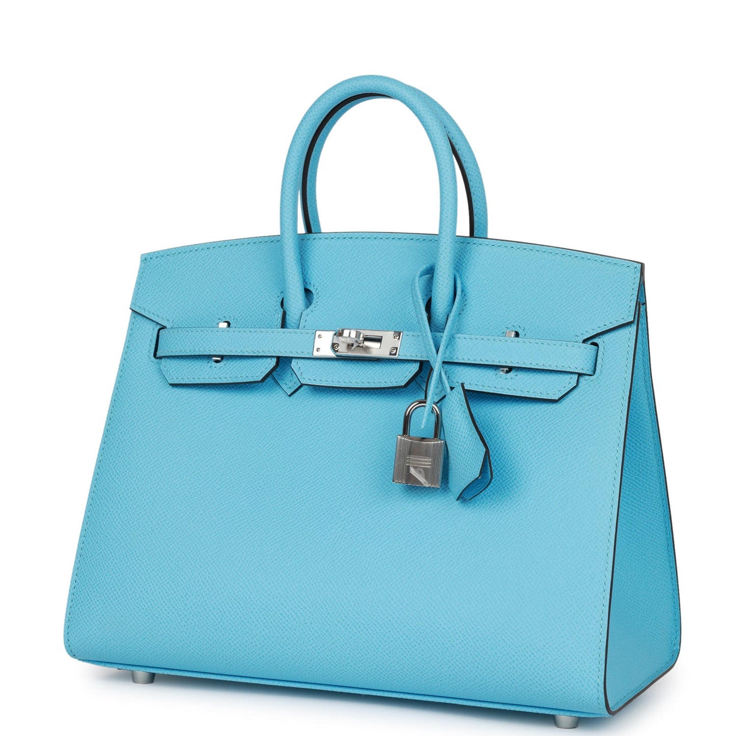 Hermes Birkin 25 Sellier Celeste Epsom Palladium Hardware
