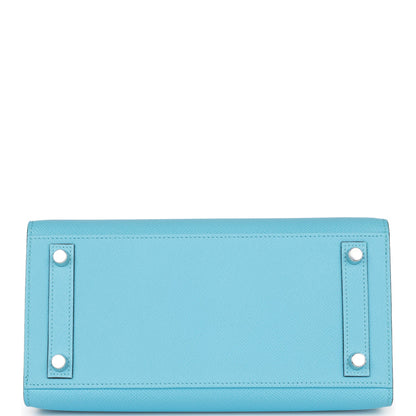 Hermes Birkin 25 Sellier Celeste Epsom Palladium Hardware