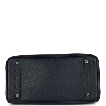Hermes Birkin 30 Bleu Indigo Vache Liegee Palladium Hardware
