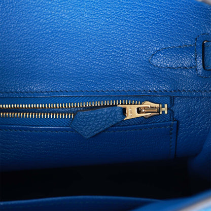 Hermes Birkin 25 Bleu France Togo Gold Hardware