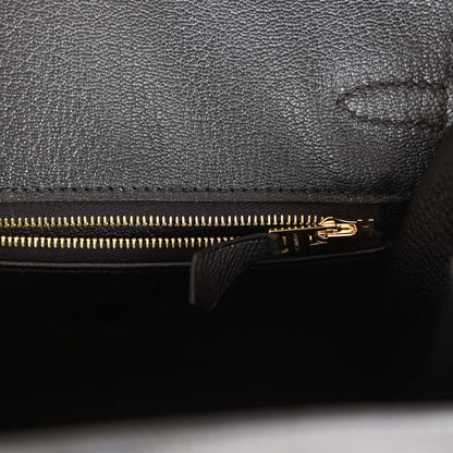 Hermes Birkin 25 Sellier Black Epsom Gold Hardware
