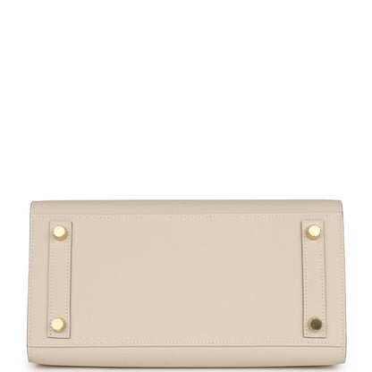 Hermes Birkin 25 Sellier Craie Epsom Gold Hardware