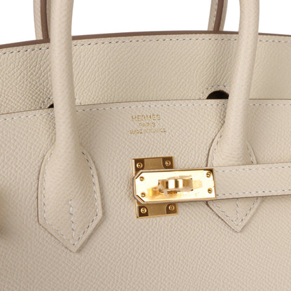 Hermes Birkin 25 Sellier Craie Epsom Gold Hardware