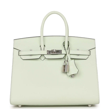 Hermes Birkin 25 Sellier Vert Fizz Epsom Palladium Hardware
