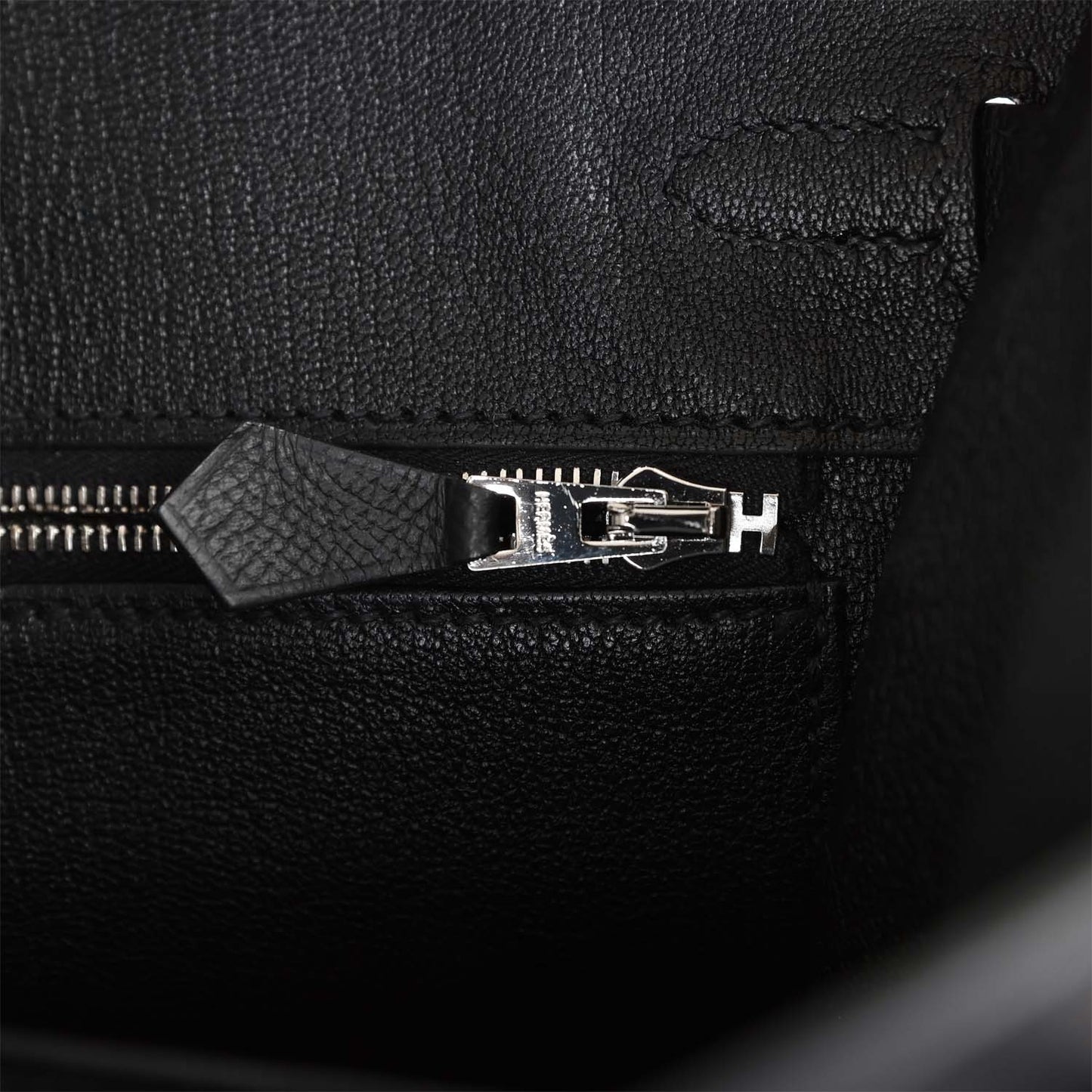 Hermes Birkin 25 Sellier Black Epsom Palladium Hardware