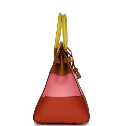 Hermes Birkin 35 Sellier Rainbow Epsom Palladium Hardware