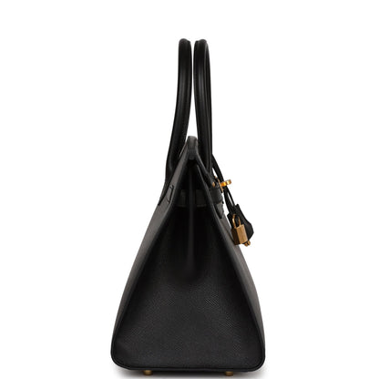 Hermes Birkin 30 Sellier Black Epsom Gold Hardware