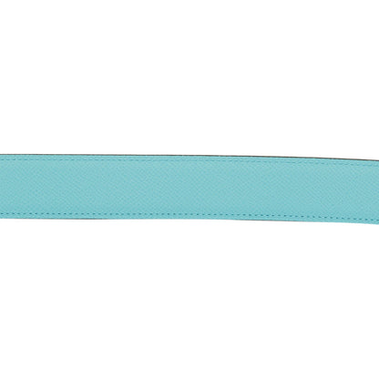 Hermes 32mm Reversible Bleu Indigo/Bleu Atoll Constance H Belt 85cm Guilloche Gold Buckle