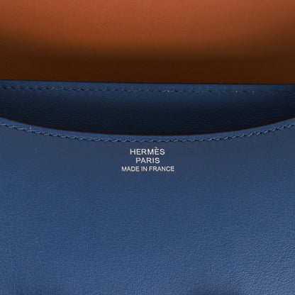 Hermes Constance 18 Bleu Brighton Verso Evercolor Palladium Hardware