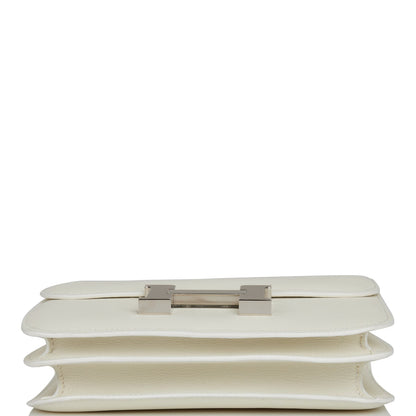 Hermes Constance 18 White Evercolor Palladium Hardware